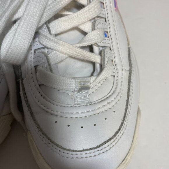 Fila White Iridescent Holographic Disruptor 2 Premium Women’s Sneakers Size 8.5 - Picture 4 of 16